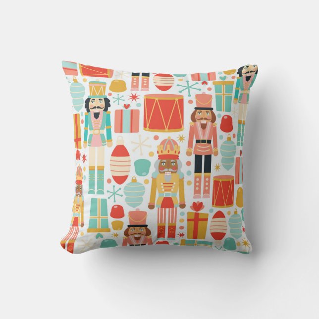 Vintage Nutcracker Christmas Seamless Pattern Cushion (Front)