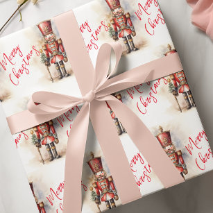 Vintage Nutcracker & Merry Christmas Wrapping Paper