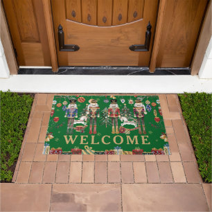 Vintage Nutcracker Soldiers Christmas Welcome Doormat