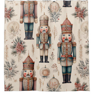 Vintage Nutcracker Soldiers - Classic Christmas 2 Shower Curtain
