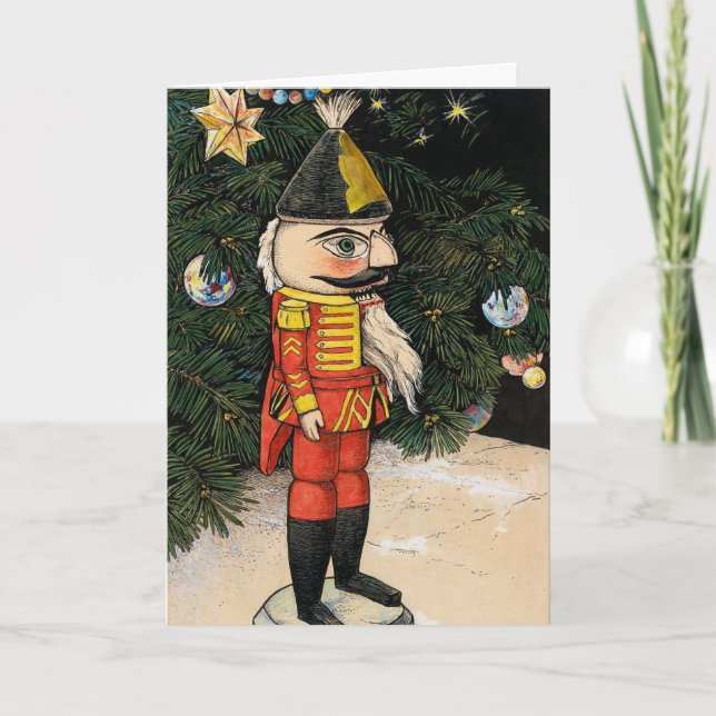 Vintage Nutcracker Under Christmas Tree Card (Front)