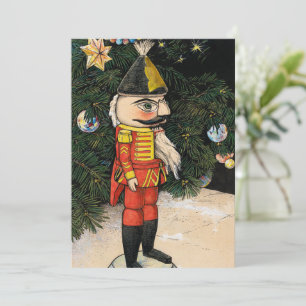 Vintage Nutcracker Under Christmas Tree Invitation