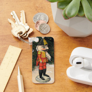 Vintage Nutcracker Under Christmas Tree Key Ring