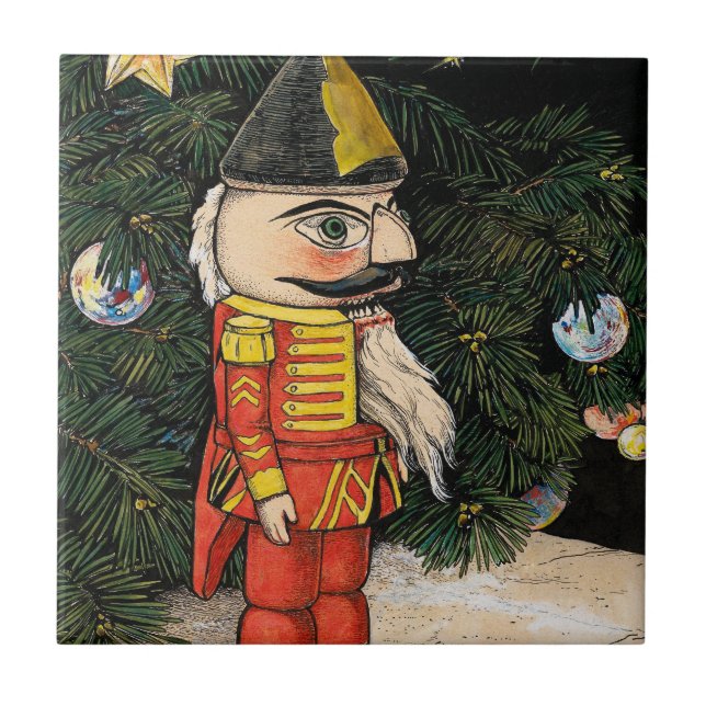 Vintage Nutcracker Under Christmas Tree Tile (Front)