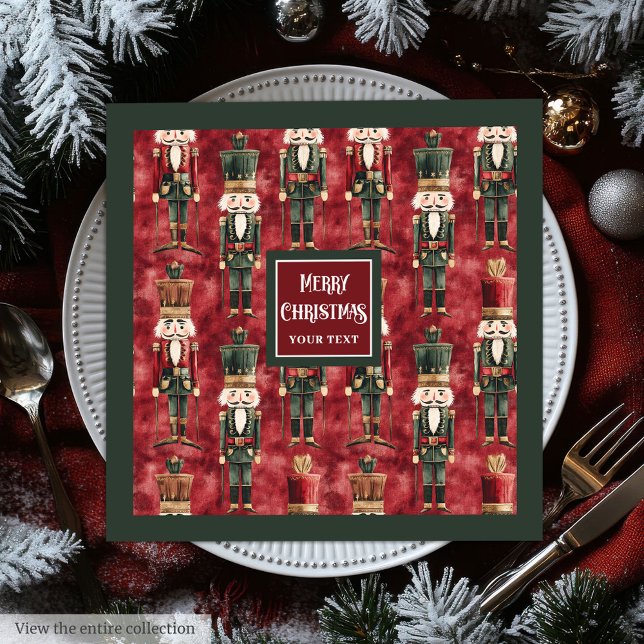 Vintage nutcrackers burgundy deep green napkins (Vintage nutcrackers burgundy deep green napkins)
