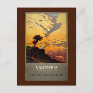 Vintage NY Central Lines California Travel Postcard
