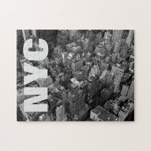 Vintage NYC New York City Manhattan Black White Jigsaw Puzzle