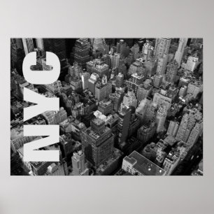 Vintage NYC New York City Manhattan Black White Poster