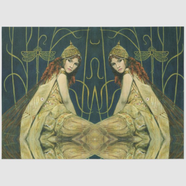 Vintage Nymph Art Nouveau Tissue Paper (Front)