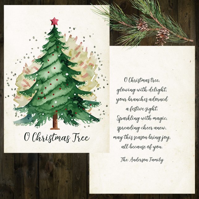 Vintage O Christmas Tree Holiday Card (Creator Uploaded)