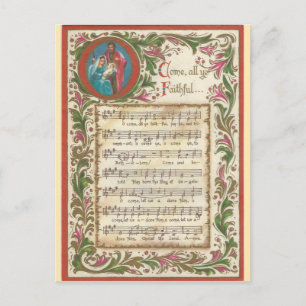 Vintage O Come All Ye Faithful... Postcard