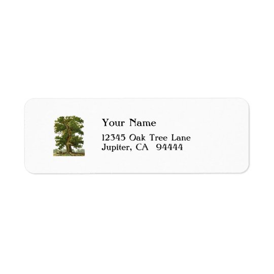 Vintage Oak Tree Custom Address Label