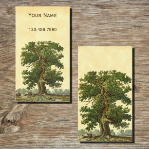 Vintage Oak Tree Custom Business Card