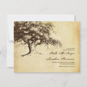 Vintage Oak Tree Save the Date Wedding