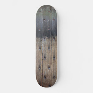 Vintage Oak Wood Door Skateboard