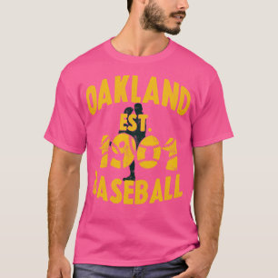 Vintage Oakland Baseball Est 1901 Baseball Pitcher T-Shirt
