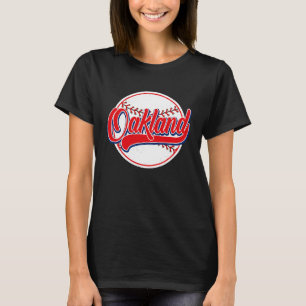 Vintage Oakland Cityscape Baseball For Men Women T-Shirt
