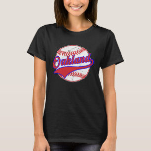 Vintage Oakland Cityscape Baseball  For Men Women  T-Shirt