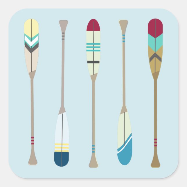 Vintage Oars Square Sticker (Front)