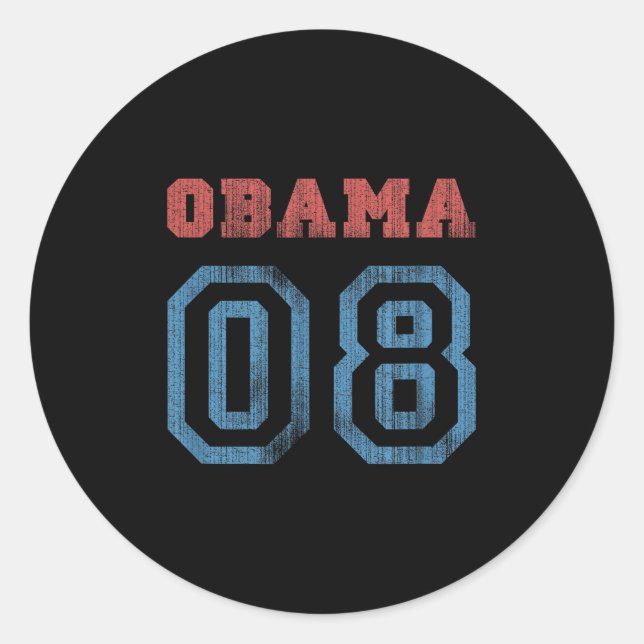 Vintage Obama 08  Classic Round Sticker (Front)