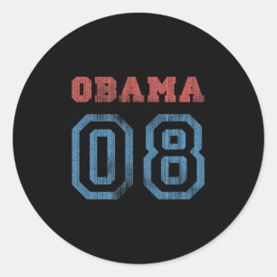 Vintage Obama 08  Classic Round Sticker