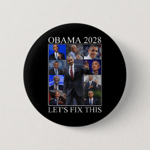 Vintage Obama 2028 Funny Political Patriotic Elect 6 Cm Round Badge