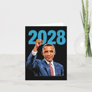 Vintage Obama 2028 Funny Political Patriotic Elect Card