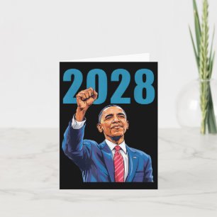 Vintage Obama 2028 Funny Political Patriotic Elect Card