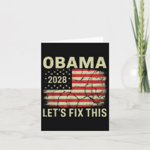 Vintage Obama 2028 Funny Political Patriotic Elect Card