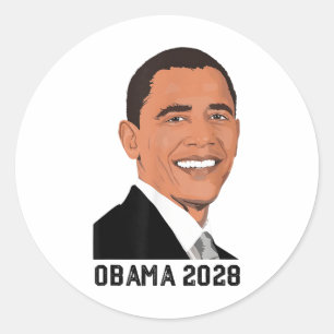Vintage Obama 2028 Funny Political Patriotic Elect Classic Round Sticker