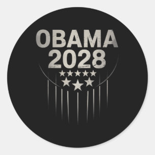 Vintage Obama 2028 Funny Political Patriotic Elect Classic Round Sticker