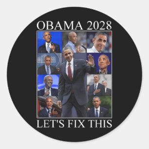 Vintage Obama 2028 Funny Political Patriotic Elect Classic Round Sticker