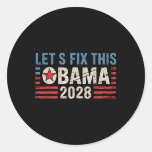 Vintage Obama 2028 Funny Political Patriotic Elect Classic Round Sticker