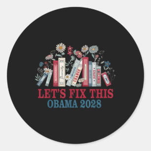 Vintage Obama 2028 Funny Political Patriotic Elect Classic Round Sticker