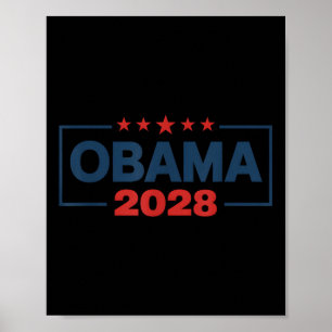 Vintage Obama 2028 Funny Political Patriotic Elect Poster