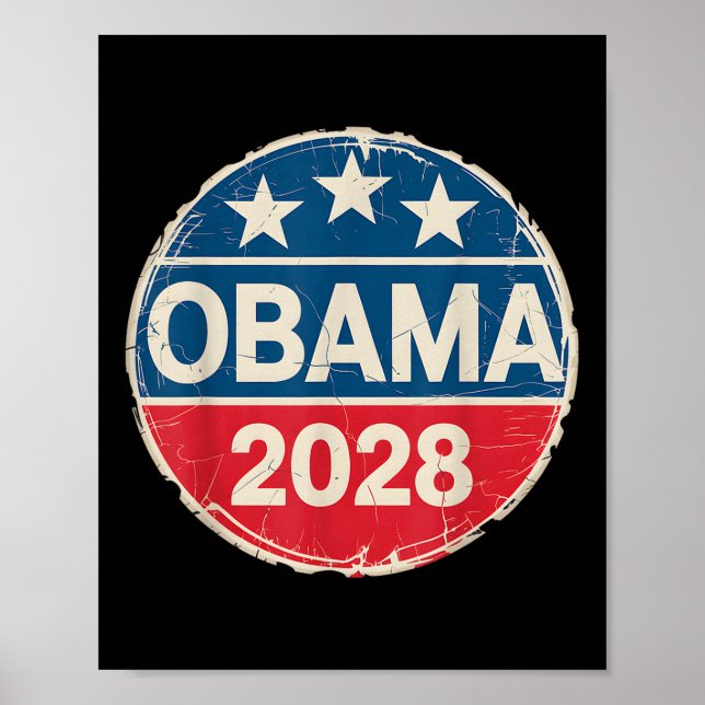 Vintage Obama 2028 Funny Political Patriotic Elect Poster (Front)