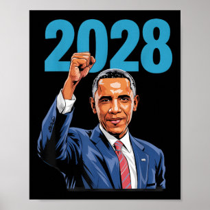 Vintage Obama 2028 Funny Political Patriotic Elect Poster