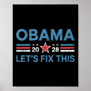 Vintage Obama 2028 Funny Political Patriotic Elect Poster