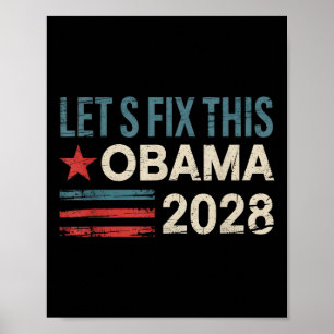 Vintage Obama 2028 Funny Political Patriotic Elect Poster