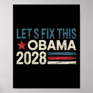 Vintage Obama 2028 Funny Political Patriotic Elect Poster