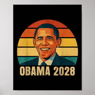 Vintage Obama 2028 Funny Political Patriotic Elect Poster