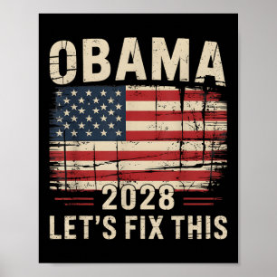 Vintage Obama 2028 Funny Political Patriotic Elect Poster