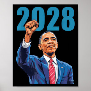 Vintage Obama 2028 Funny Political Patriotic Elect Poster