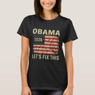 Vintage Obama 2028 Funny Political Patriotic Elect T-Shirt