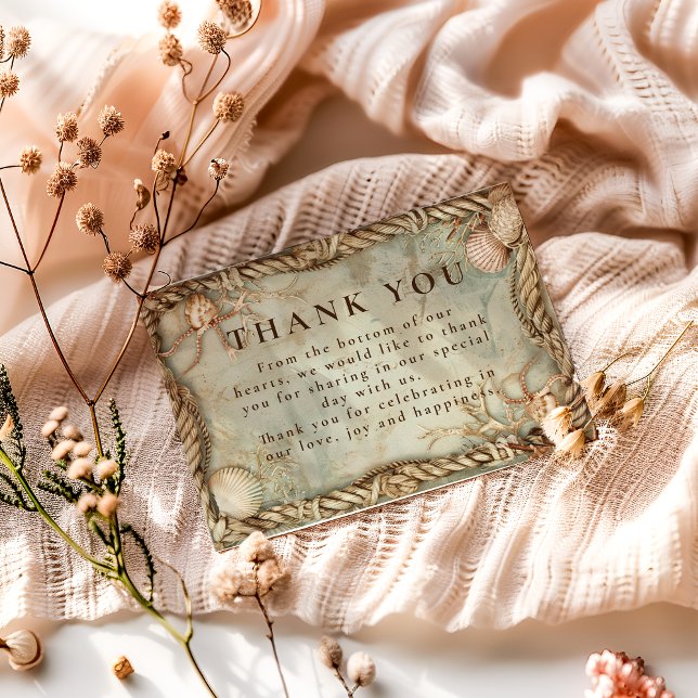 Vintage Ocean Depths Nautical Wedding Thank You Card (Creator Uploaded)