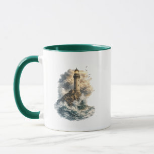 Vintage Ocean Lighthouse Two-Sided Coffee Mug