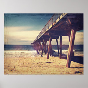 Vintage Ocean Pier Poster
