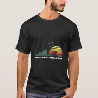 Vintage Ocean Shores Washington Sunset Souvenir Pr T-Shirt
