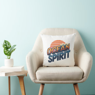 Vintage "Ocean Spirit" Beach Vibe Cushion