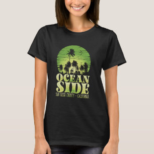 Vintage Oceanside San Diego Beach Palm Trees Surf T-Shirt